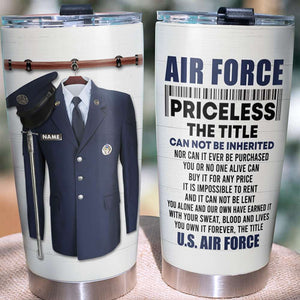 Personalized Airforce Tumbler - The Title Cannot Be Inherited - Uniform On Hanger - Tumbler Cup - GoDuckee