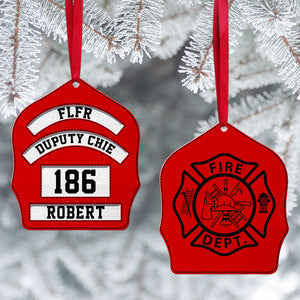 Firefighter Shield With Customized Logo - Personalized Christmas Ornament - Ornament - GoDuckee