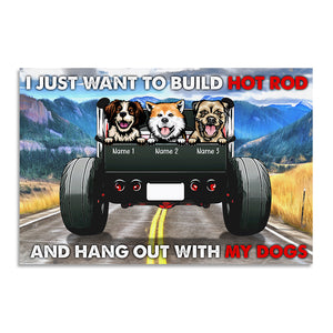 Personalized Dogs Breeds Poster - Built Hot Rod and Hang Out With My Dogs - Poster & Canvas - GoDuckee