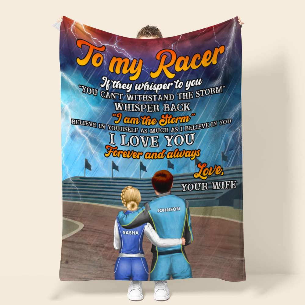Personalized Racing Couple Blanket - To My Racer I Love You Forever and Always - Blanket - GoDuckee
