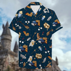 Owl and Scarf Seamless Pattern Hawaiian Shirt - Gifts for Fans - Hawaiian Shirts - GoDuckee