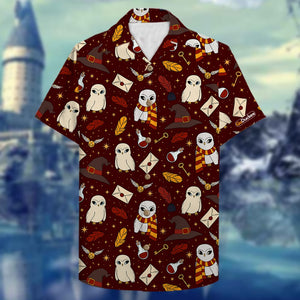 Hawaiian Shirt - Hat & Owl Seamless Pattern - Gifts for Fans - Hawaiian Shirts - GoDuckee