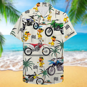 Motocross and Swag Duck, Hawaiian Shirt Kid Hawaiian Shirt, Gifts for Motocross Lovers - Hawaiian Shirts - GoDuckee