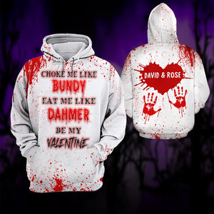 Horror Couple Choke Me Like Bundy Eat Me Like Dahmer - Personalized All Over Print Products - Gift for Couple - AOP Products - GoDuckee