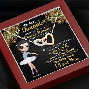 Ballet Cheer You On Have Your Back - Personalized Interlocking Hearts Necklace - Gift for Ballet Dancers, Ballet Girl Dolls - Jewelry - GoDuckee