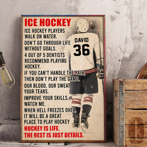 Personalized Hockey Player Poster - Hockey Is Life The Rest Is Just Details - Retro - Poster & Canvas - GoDuckee