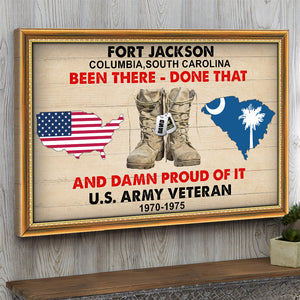 Military - Custom State Map Poster - Been There Done That - Military Boots - Poster & Canvas - GoDuckee