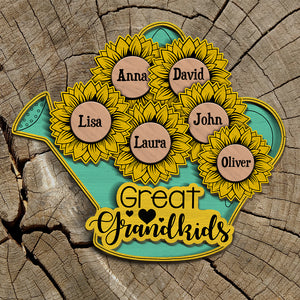 Grandma's Great Grandkids - Personalized 3D 2-Layered Wood Art - Gift for Grandparents - Wood Sign - GoDuckee