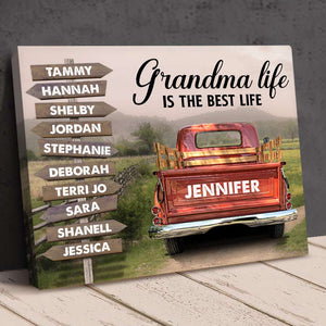 Personalized Grandma Life Poster - Grandma Life Is The Best Life - Red Truck - Poster & Canvas - GoDuckee