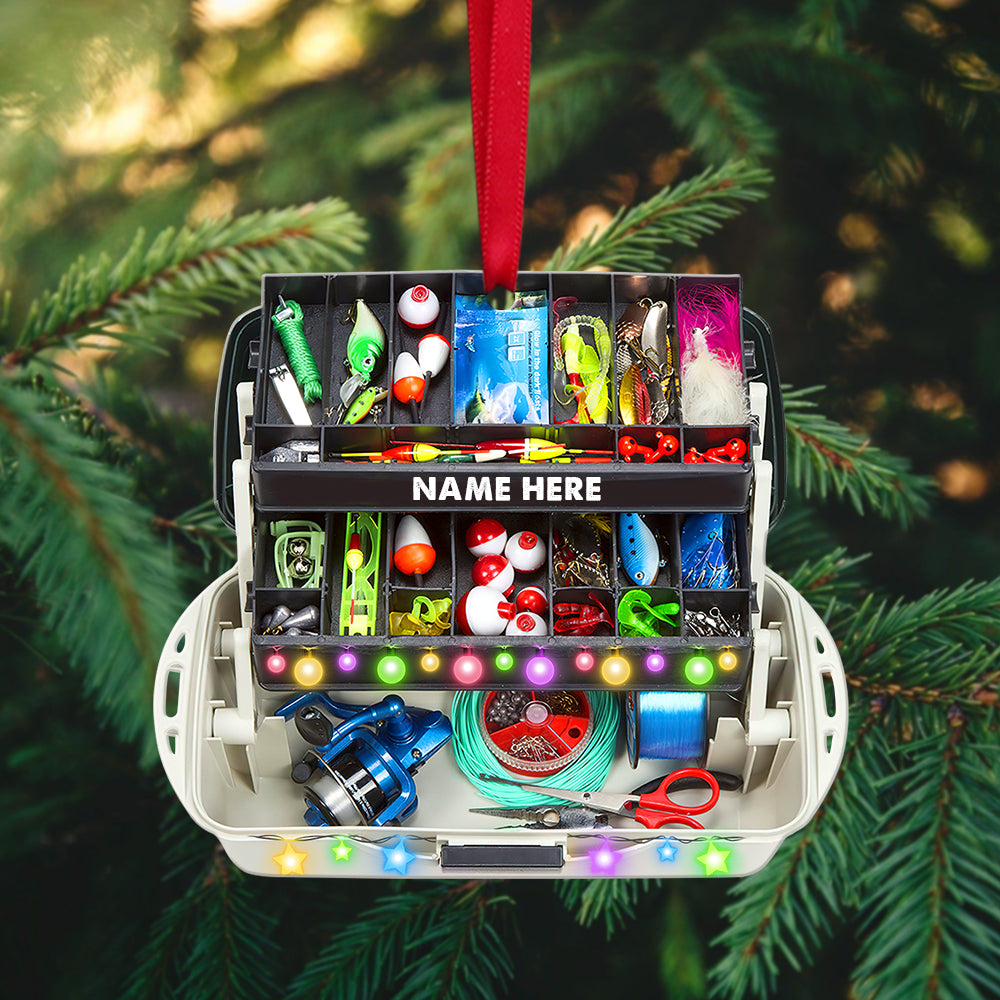 christmas fishing gift box Fishing Christmas Tackle Box Personalized Christmas Ornament, Fishing
