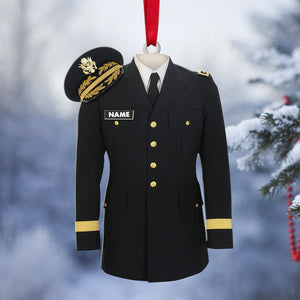 Military Uniform On A Clothes Hanger -Personalized Christmas Ornament - Military Gift - Ornament - GoDuckee