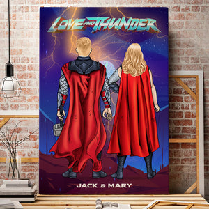 Love And Thunder Personalized Couple Wall Art, Gift For Couple - Poster & Canvas - GoDuckee