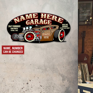 Custom Hot Rod Garage's Name Metal Sign - Built Not Bought, In Rust We Trust Fol6-Vd2 - Metal Wall Art - GoDuckee