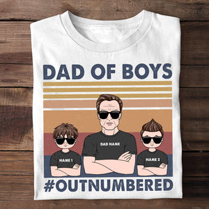 Personalized Gift For Dad of girls Dad of boys #OUTNUMBERED Custom Shirts - Shirts - GoDuckee