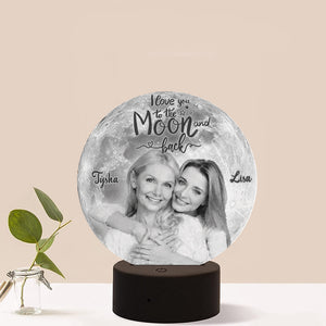 Mother's Day I Love You To The Moon And Back Personalized Led Night Light Gift For Mom - Led Night Light - GoDuckee