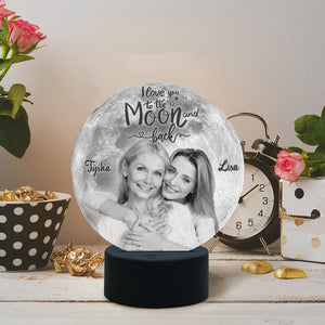 Mother's Day I Love You To The Moon And Back Personalized Led Night Light Gift For Mom - Led Night Light - GoDuckee