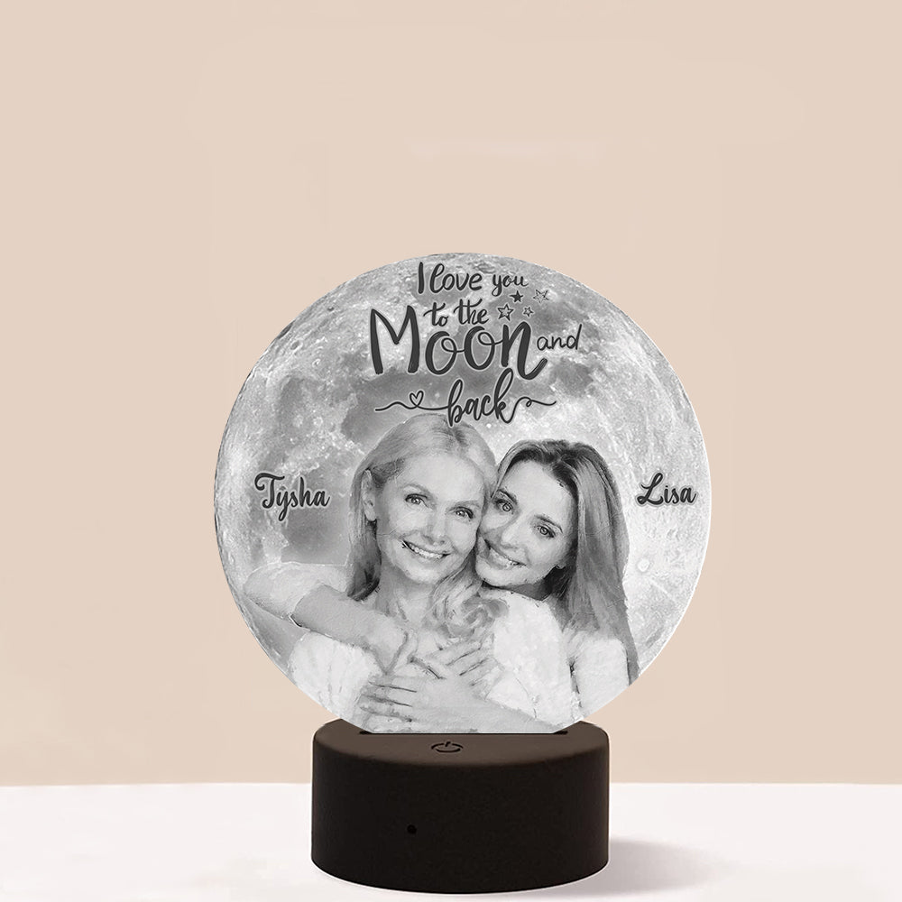 Mother's Day I Love You To The Moon And Back Personalized Led Night Light Gift For Mom - Led Night Light - GoDuckee