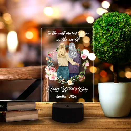 Mother's Day To The Most Precious Mum In The World Personalized Led Night Light Gift For Mother - Led Night Light - GoDuckee