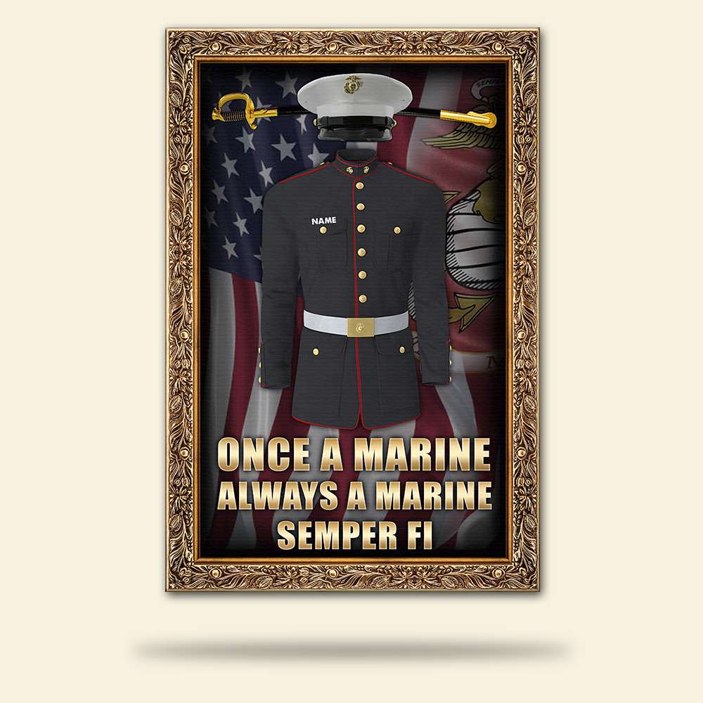Personalized Marine Uniform Poster - Marine uniform with sword - Poster & Canvas - GoDuckee
