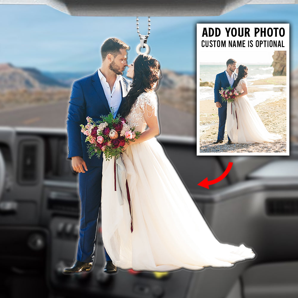 Couple Romantic Moments - Personalized Flat Car Ornament - Gift for Him/Her - Ornament - GoDuckee