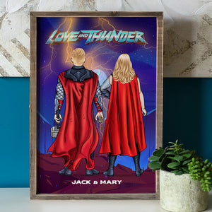 Love And Thunder Personalized Couple Wall Art, Gift For Couple - Poster & Canvas - GoDuckee