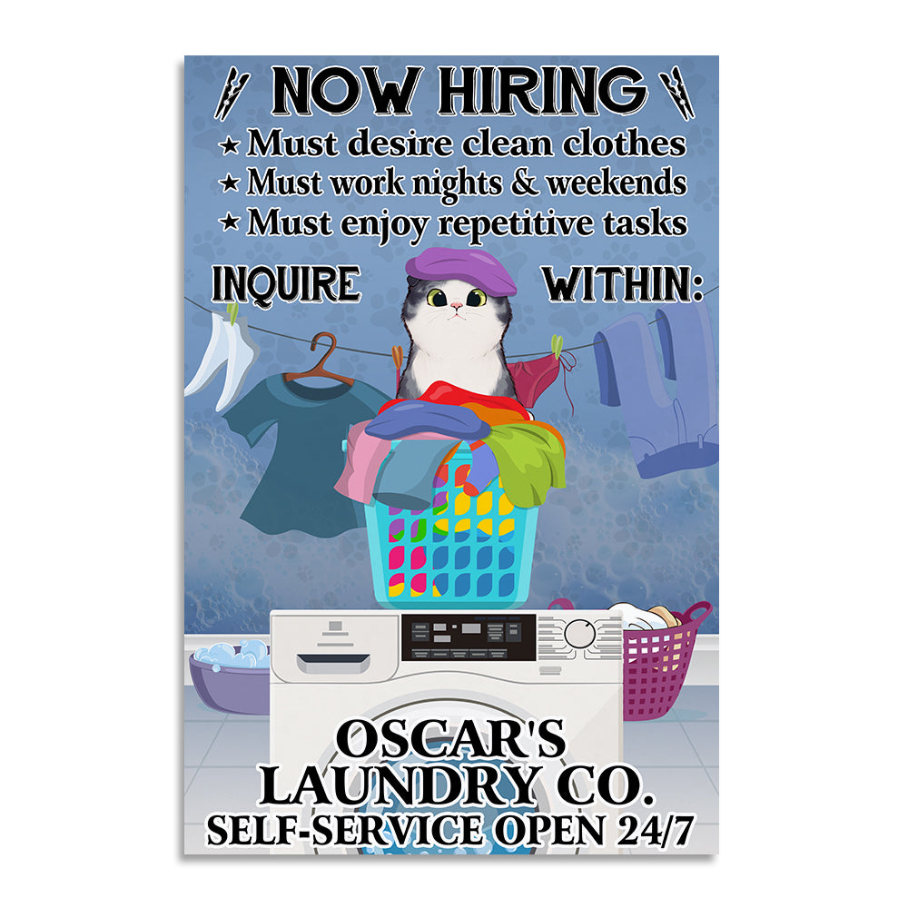 Personalized Cat Lovers Poster - Laundry Room Now Hiring - Custom Cat Breeds - Poster & Canvas - GoDuckee