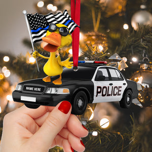 Police Duck - Personalized Christmas Ornament, Christmas Gift For Police Officer - Ornament - GoDuckee