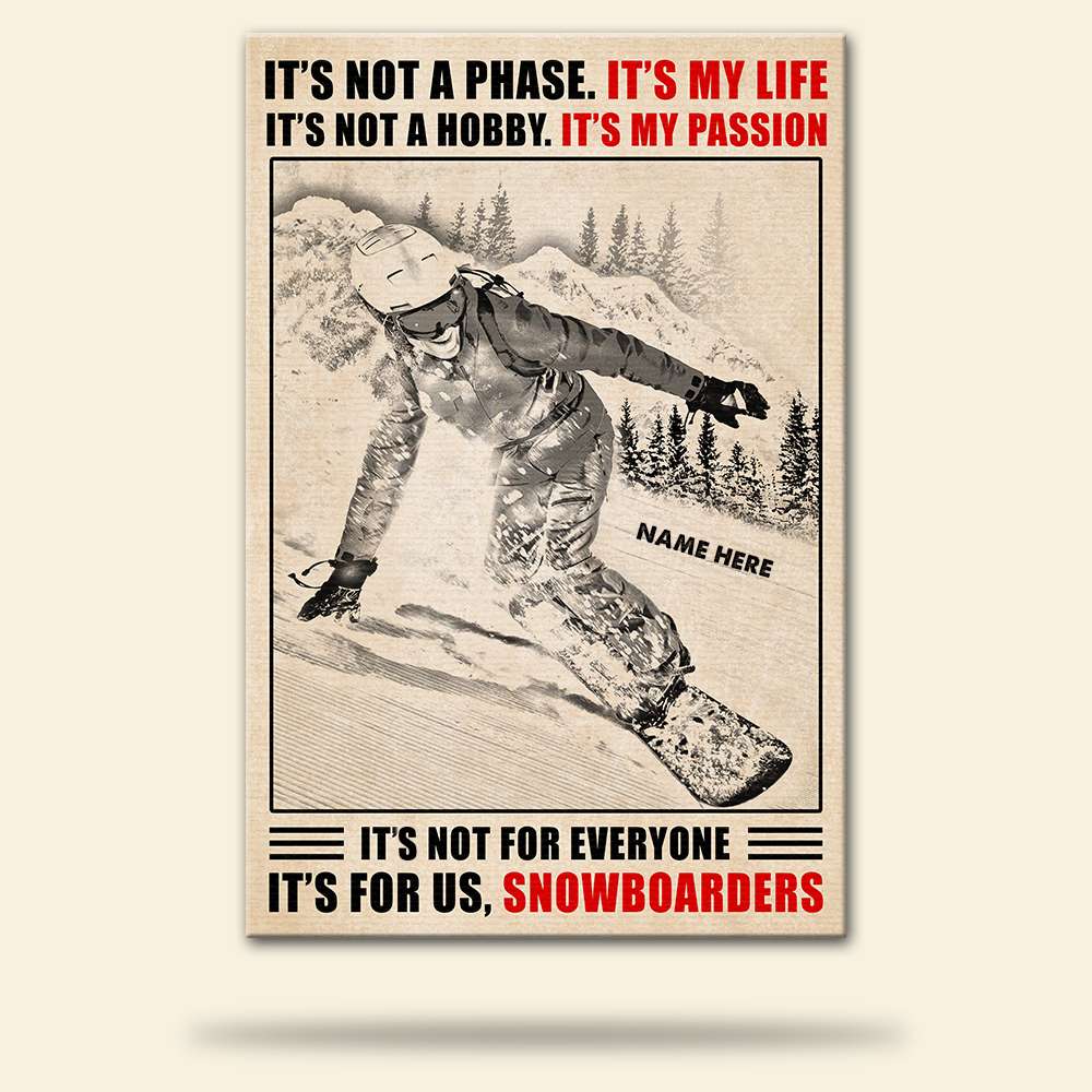 Snowboarding Girl Poster - It's Not A Phase It's My Life - Custom Name - Poster & Canvas - GoDuckee