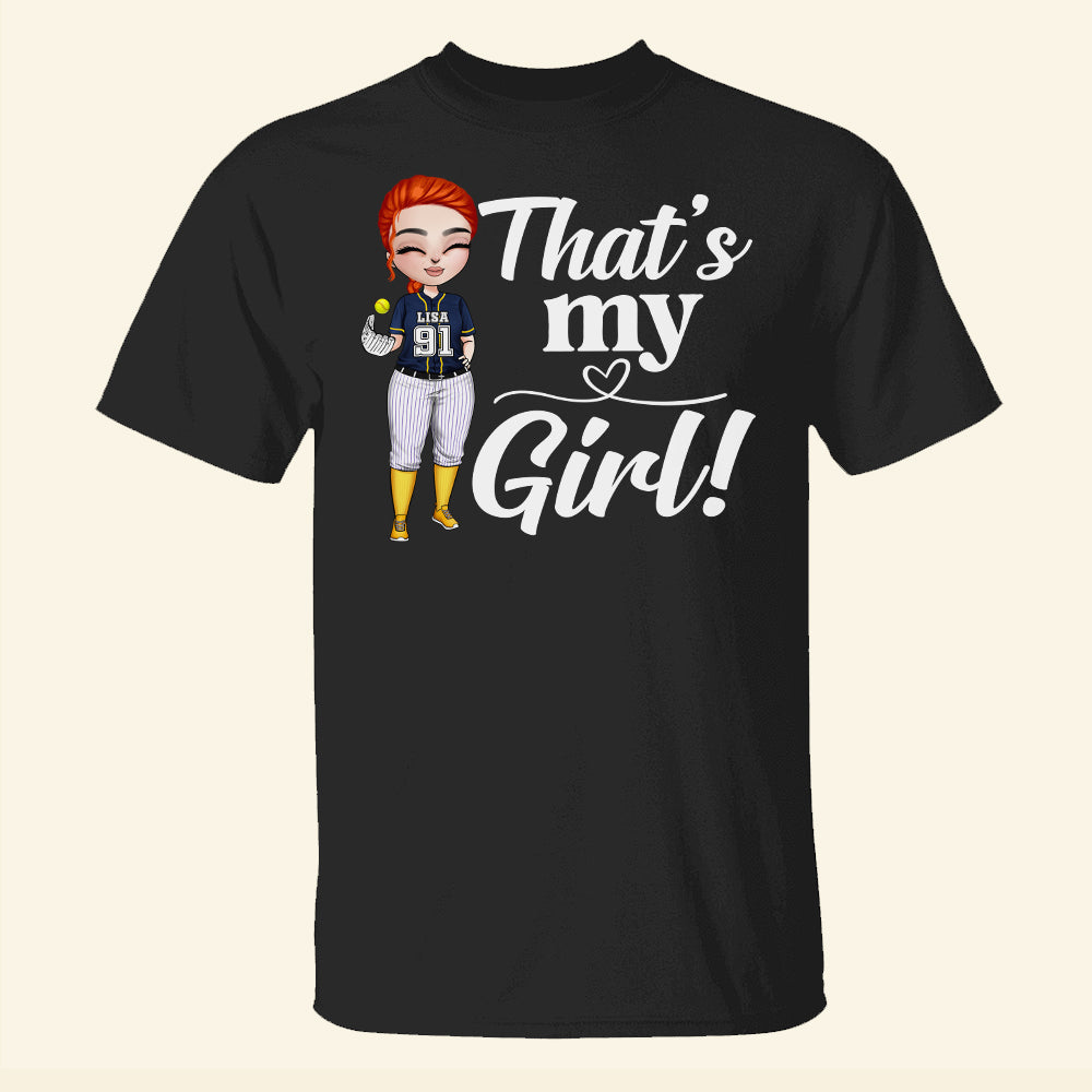 Softball Girl That's My Girl Personalized Shirts Gift For Girls - Shirts - GoDuckee