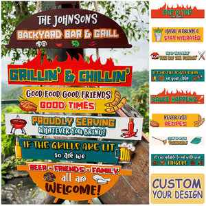 Beer-friends-family All Are Welcome Personalized Grill Pallet Wood Sign - Wood Sign - GoDuckee