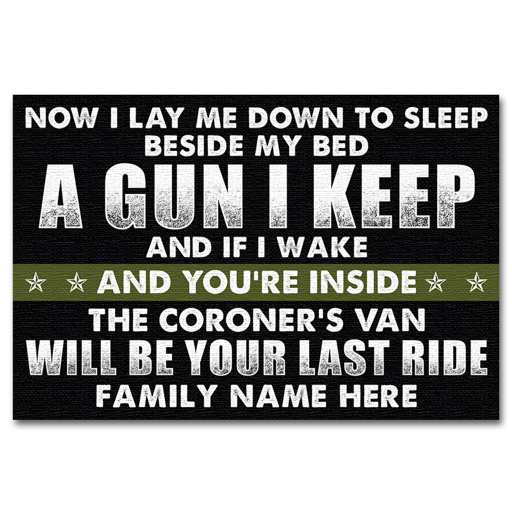 Veteran Beware Doormat - The Coroner's Van Will Be Your Last Ride - Thin Green Line Theme - Doormat - GoDuckee