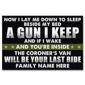 Veteran Beware Doormat - The Coroner's Van Will Be Your Last Ride - Thin Green Line Theme - Doormat - GoDuckee