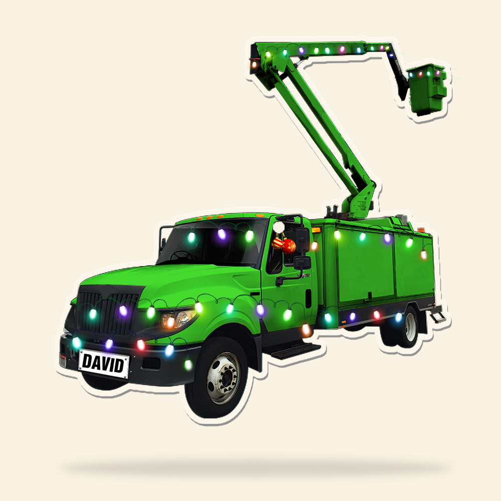 Personalized Lineman Acrylic Ornament, Lineman Bucker Truck, Christmas Tree Decor - Ornament - GoDuckee