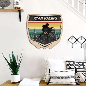 Motocross Man Racing Personalized 3D 4-Layered Wood Art - Wood Sign - GoDuckee