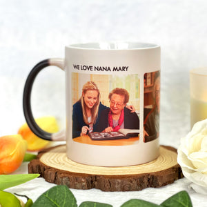 We Love Nana Will All Our Hearts Custom Family Photo Mug, Gift For Family - Magic Mug - GoDuckee