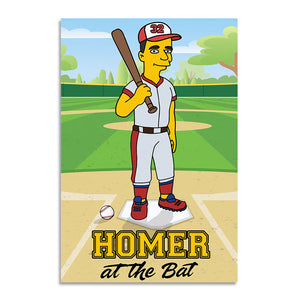 Simpsonalized Baseball Player Poster, Homer At the bat - Poster & Canvas - GoDuckee