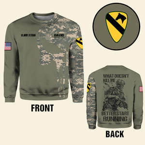 Veteran Shirt - Custom Military Unit - What Doesn't Kill Me Better Start Running - AOP Products - GoDuckee