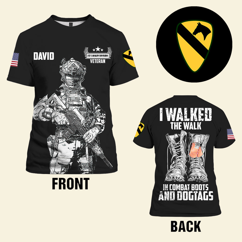 Personalized Veteran Shirt - custom military Unit - I Walked The Walk - AOP Products - GoDuckee