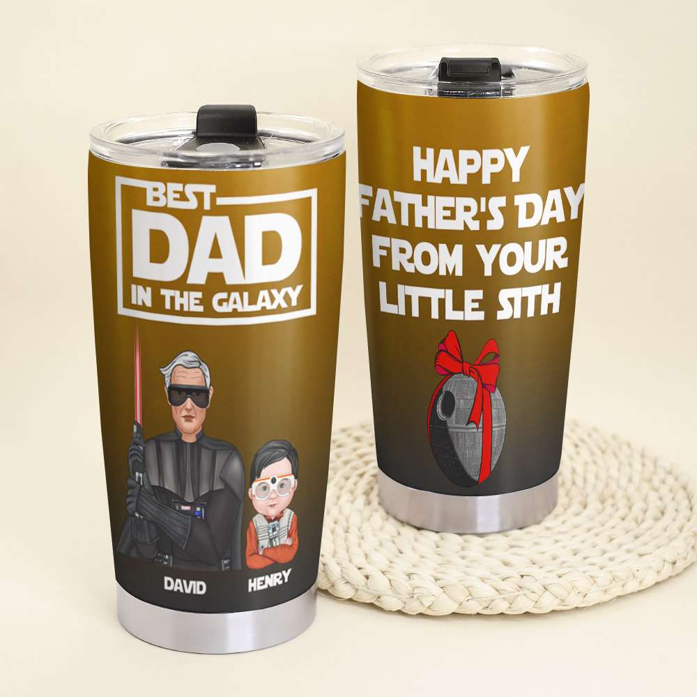 Personalized Father's Day Tumbler Cup Gift For Father Best Dad In The Galaxy - Tumbler Cup - GoDuckee