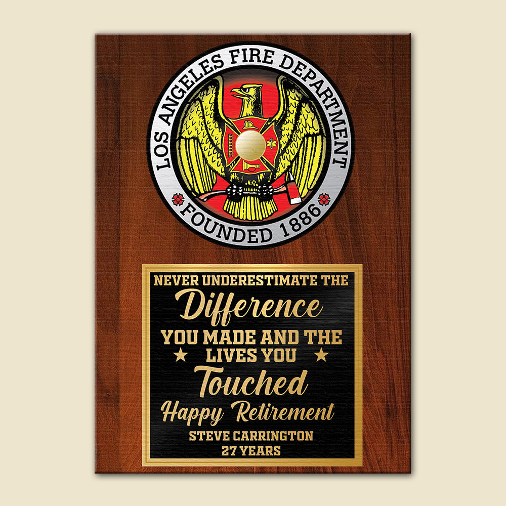 Personalized Logo Firefighter Poster - Never Underestimate The Difference You Made And The Lives You Touch - Poster & Canvas - GoDuckee