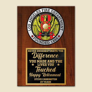 Personalized Logo Firefighter Poster - Never Underestimate The Difference You Made And The Lives You Touch - Poster & Canvas - GoDuckee