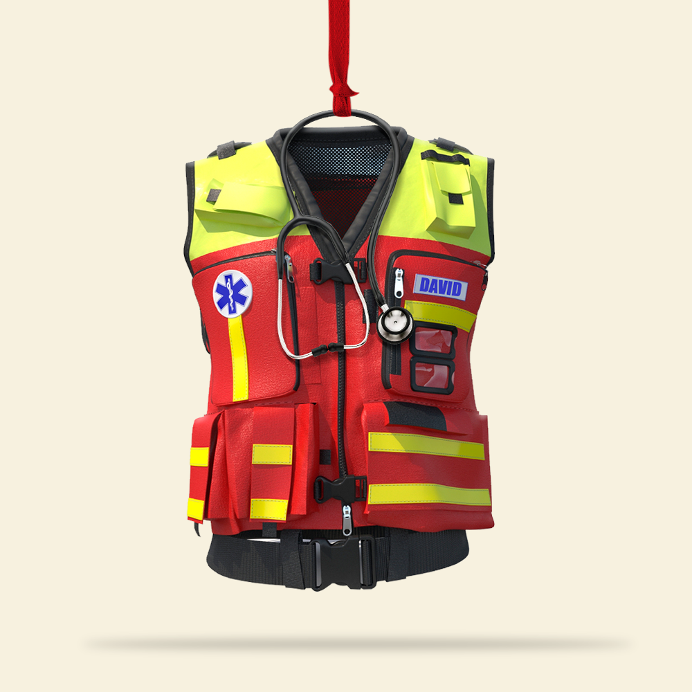 EMT Paramedic Safety Vest, Custom Shape Ornament Gift For Paramedic - Ornament - GoDuckee