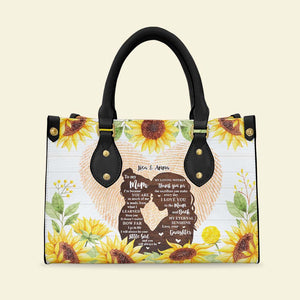 Mom I Love You My Eternal Sunshine, Personalized Mom Daughter Sunflower Leather Bag - Leather Bag - GoDuckee