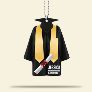 Graduation Gown, Personalized Keychain, Graduation Gift - Keychains - GoDuckee