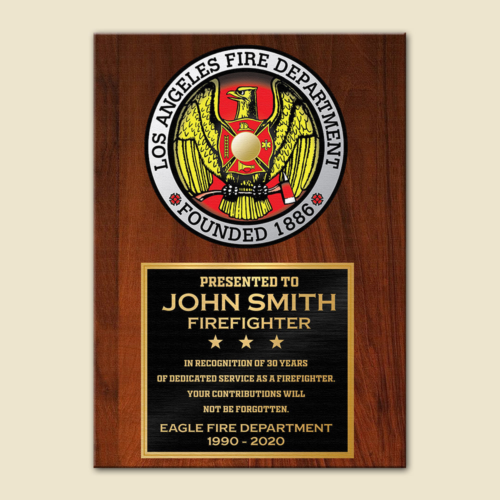 Personalized Logo Firefighter Poster - In Recognition Of 30 Years Of Dedicated Service As A Firefighter - Poster & Canvas - GoDuckee
