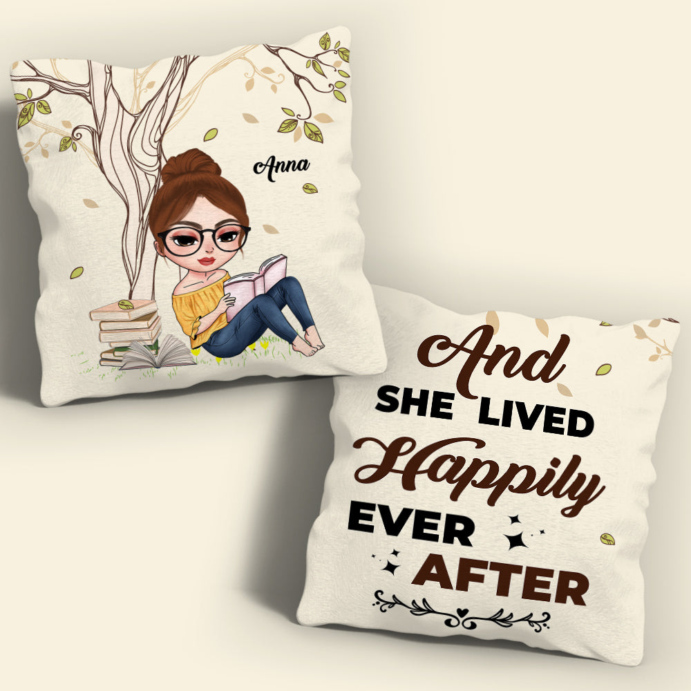 Book And She Lived Happily Ever After Personalized Pillow - Pillow - GoDuckee