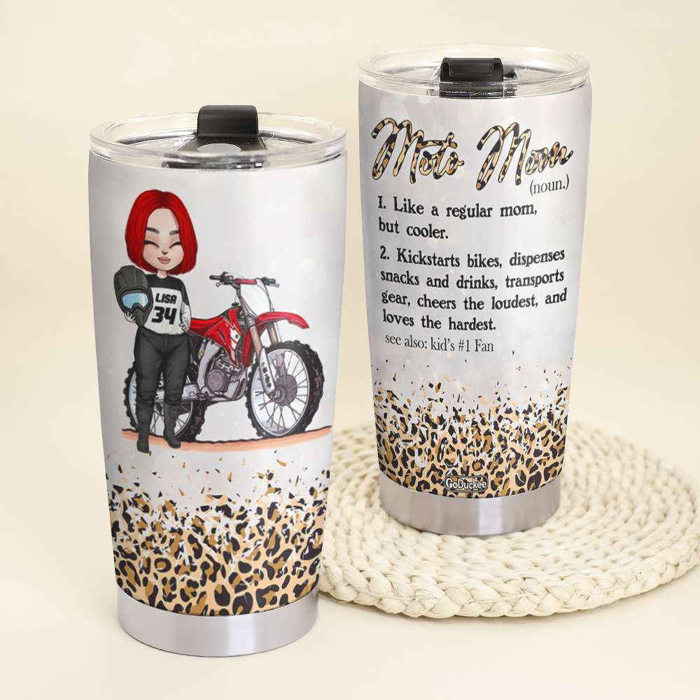 Personalized Motocross Mom Tumbler - Like A Regular Mom But Cooler - Tumbler Cup - GoDuckee