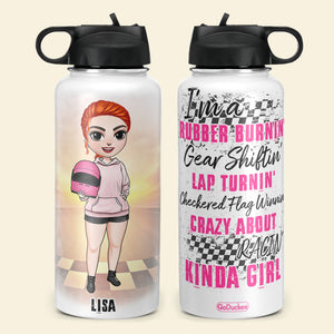 Personalized Racing Girl Water Bottle - Gear Shiftin Racin Kinda Girl - Water Bottles - GoDuckee