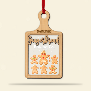 Baking Grandma Gingerbread, Personalized 2 Layered Mix Ornament, Grandma Christmas Gift - Ornament - GoDuckee