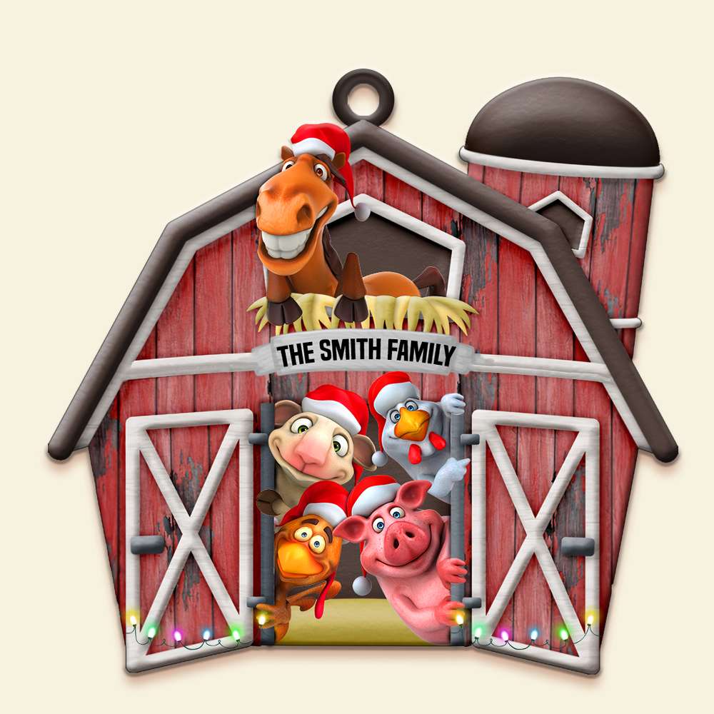 Farm Animals With Battery Farm Personalized Christmas Ornament Gift For Farmers - Ornament - GoDuckee